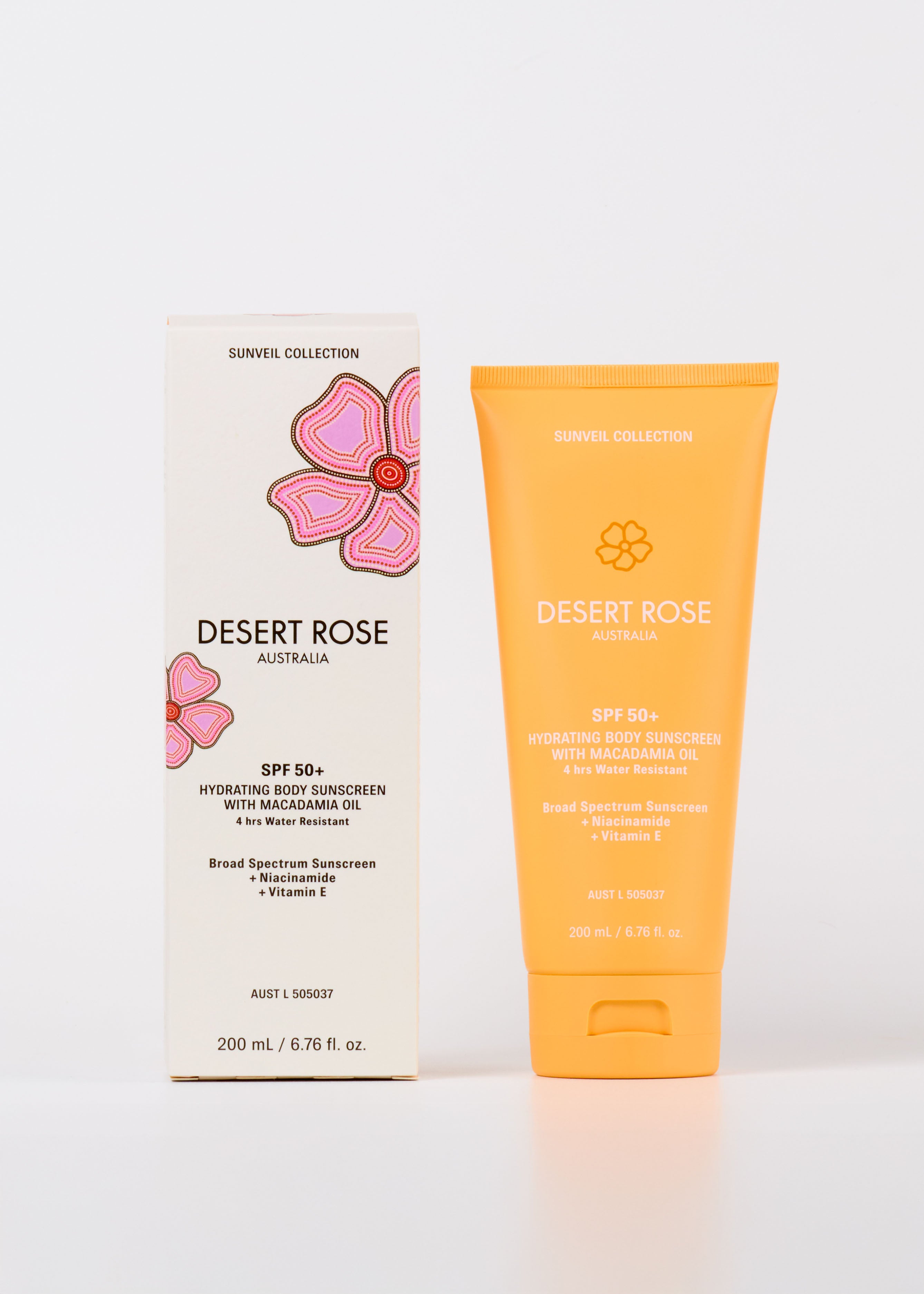 SPF 50+ Hydrating Body Sunscreen with Macadamia Oil – Desert Rose